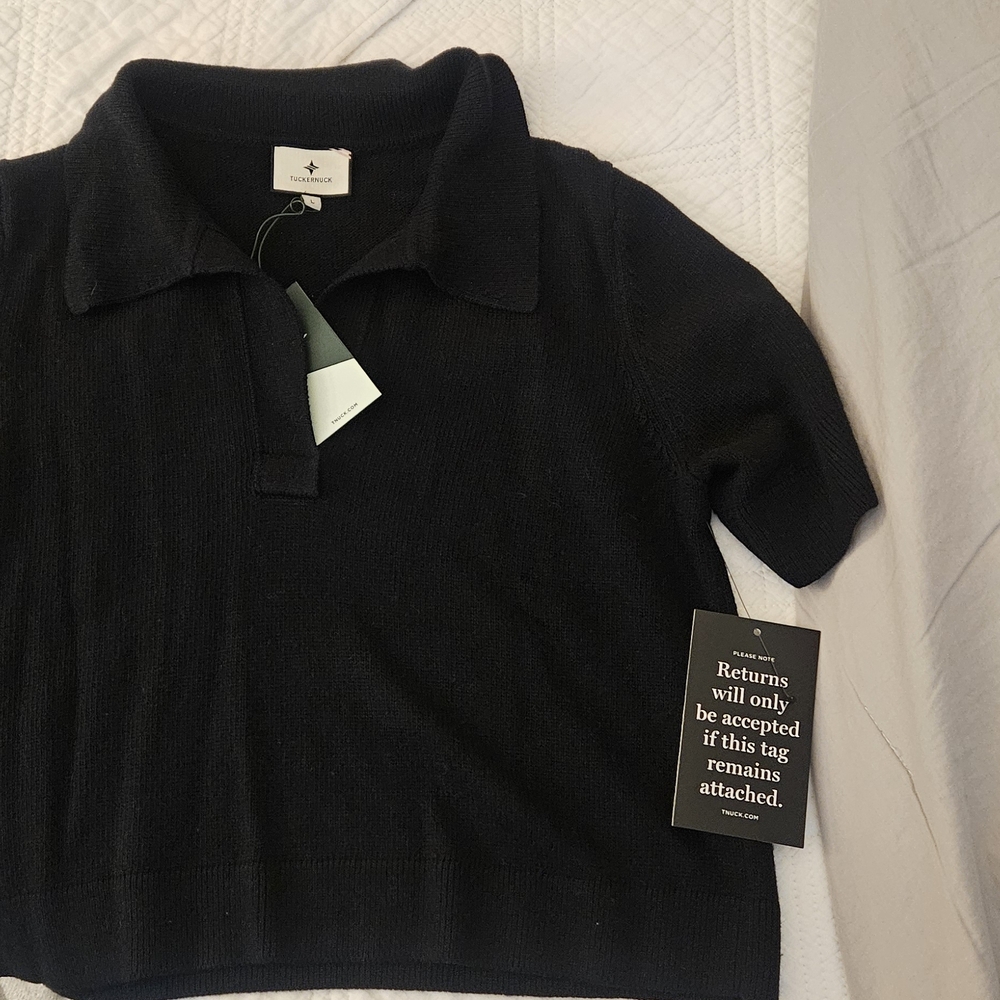 Tuckernuck Black Collared Blouse